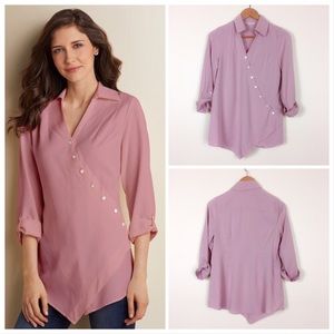 Soft Surroundings Washed Tencel Wrap Tunic Top XS Petite